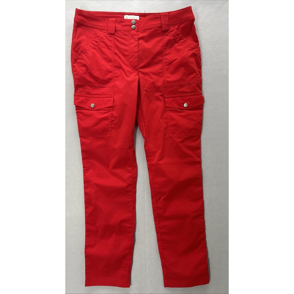 Anatomie Cargo Pants Size Large Womens Red Travel Zip Fly Light Stretch